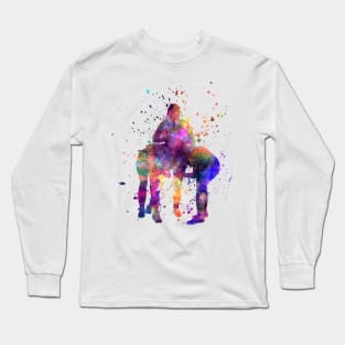 Rugby women in watercolor Long Sleeve T-Shirt